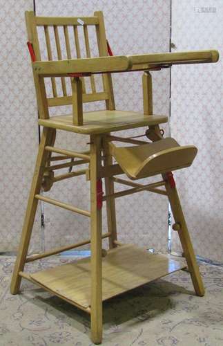 Vintage beechwood Chad Valley childs metamorphic high chair