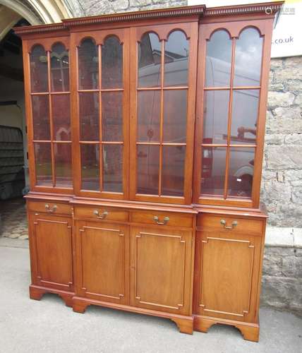 A reproduction Georgian style shallow breakfront side cabine...