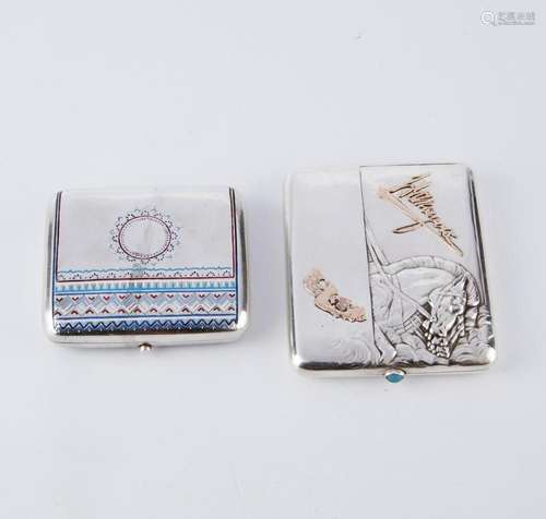 2 Russian Silver Cigarette Cases