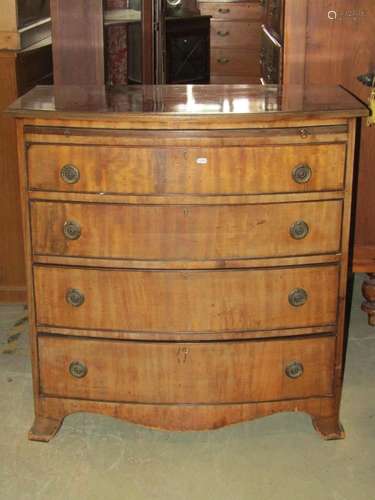 A Georgian style mahogany bow fronted bedroom chest of four ...