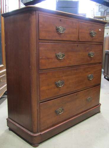 A Victorian mahogany bedroom chest of two short over three l...