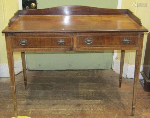 A 19th century mahogany side table, with two frieze drawers ...