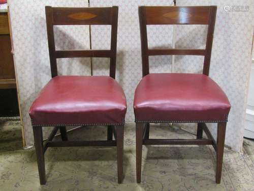 A set of six Georgian mahogany bar back dining chairs, with ...