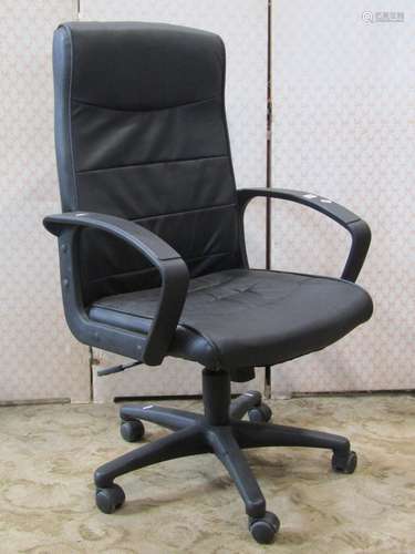 A modern swivel office chair with open arms with label/tag -...