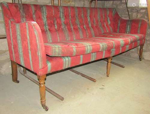 Georgian style sofa with button back and squab cushions, on ...