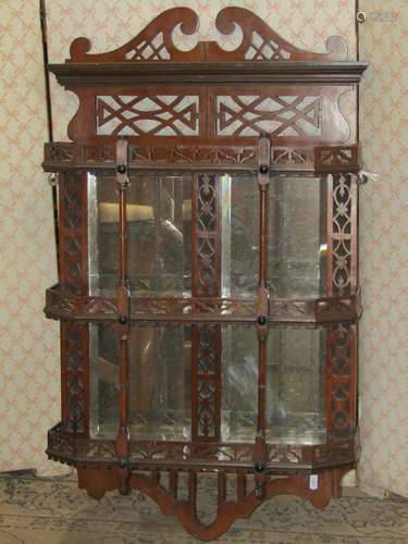 Late 19th century mahogany set of wall shelves on three tier...