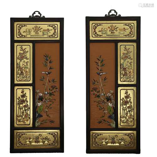 CHINESE QING DYNASTY MULTI-TREASURE HANGING SCREEN