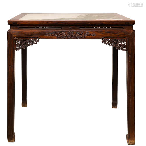 CHINESE QING DYNASTY MAHOGANY SQUARE TABLE