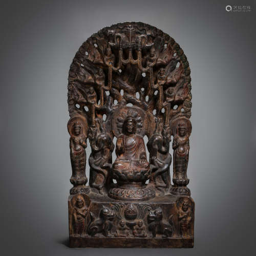 STONE BUDDHIST SHRINE FROM THE NORTHERN WEI DYNASTY, CHINA