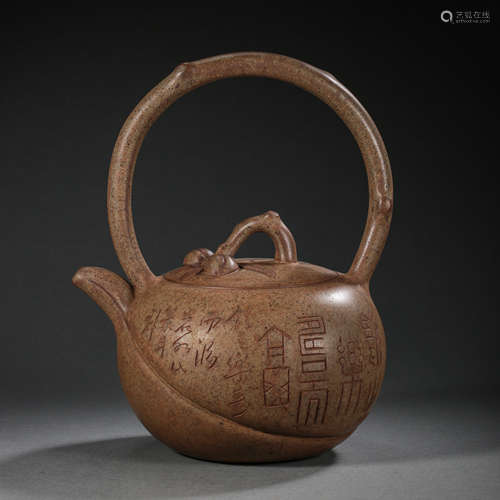 ANCIENT CHINESE FAMOUS PURPLE SAND POT