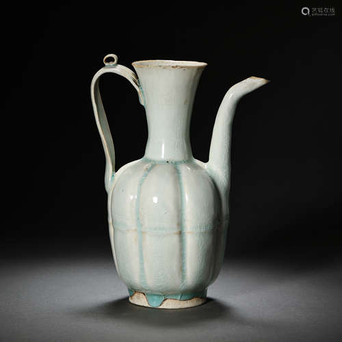 CHINESE SOUTHERN SONG DYNASTY HUTIAN WARE GREEN GLAZED MELON...