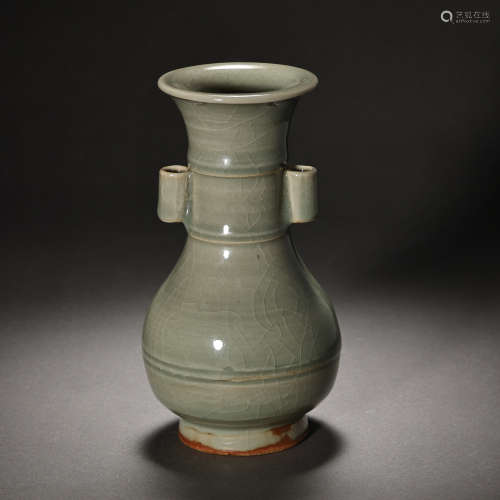 CHINESE SOUTHERN SONG DYNASTY LONGQUAN WARE BLUE GLAZE BOTTL...