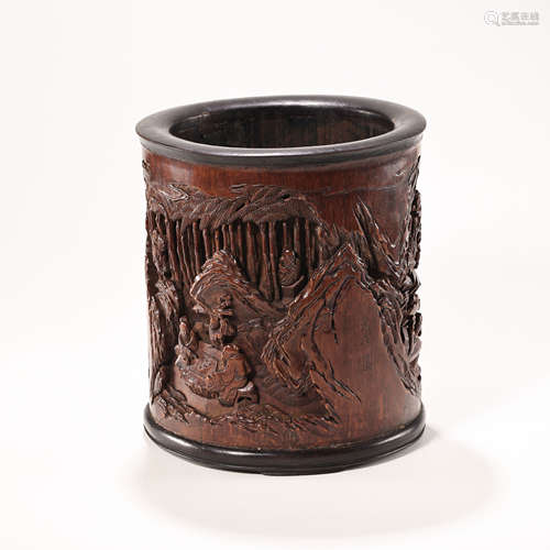 CHINESE QING DYNASTY BAMBOO CARVING PEN HOLDER