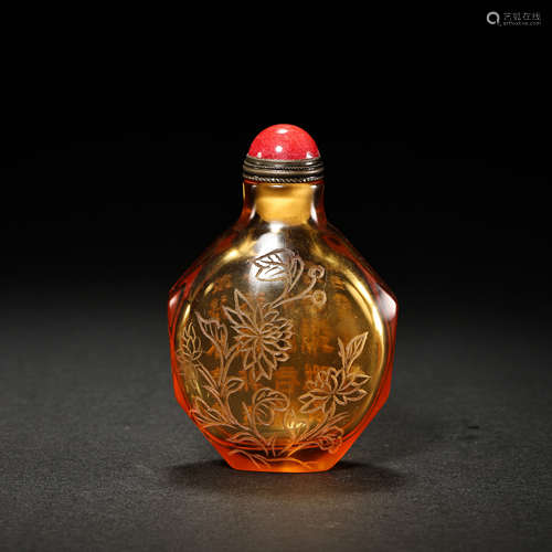 CHINESE QING DYNASTY GLASS SNUFF BOTTLE