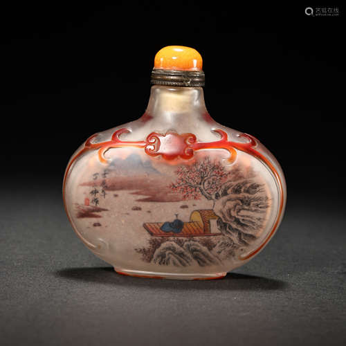 CHINESE QING DYNASTY GLASS SNUFF BOTTLE