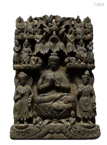 1ST CENTURY AD SCHIST GANDHARA STYLE STONE CARVING