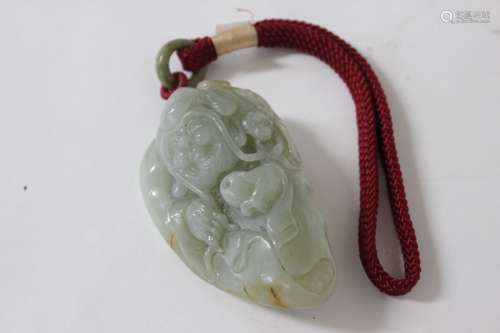 Chinese Jade Carved Shou figural