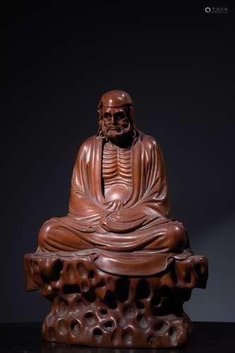 Chinese Huangyang Wood Hand Carved Luohan