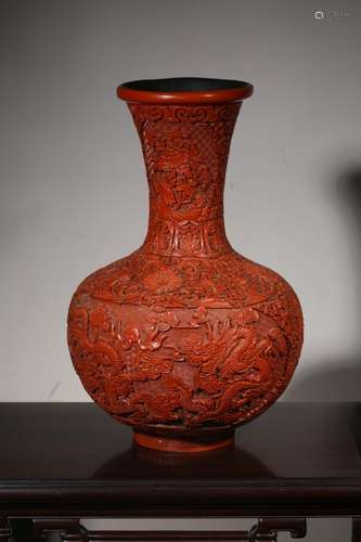 Chinese Red Cinnabar Vase