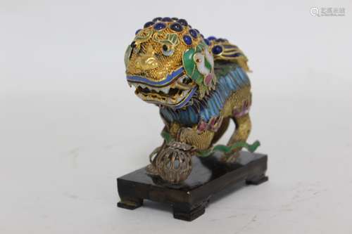 Chinese Cloisonne Enamel Lion