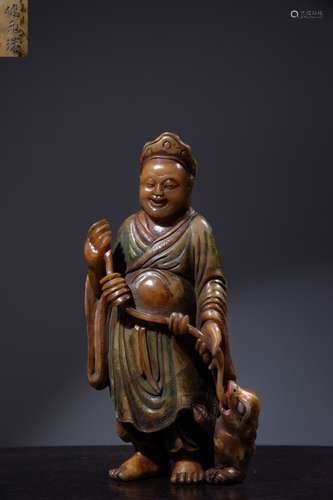 Chinese Soapstone Hand Carved Liuhai Figural