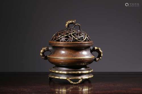 Chinese Gilt Bronze Censer