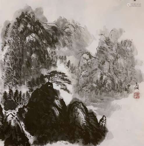 Chinese Ink Color Landscape Painting