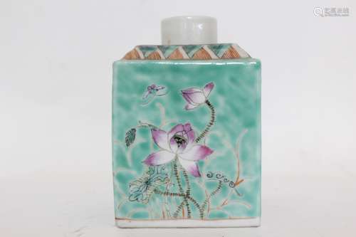 Chinese Famille Rose Porcelain Tea Caddy