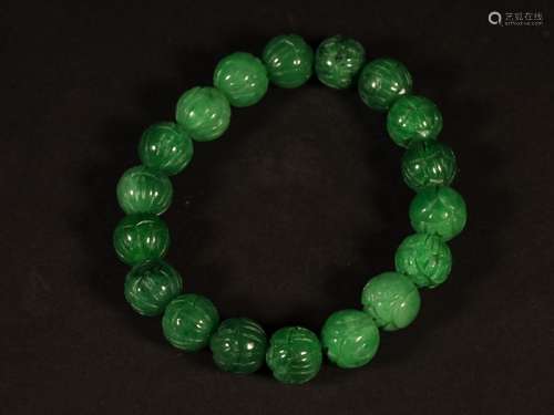 Chinese Spanish Jade Beads Bracelet