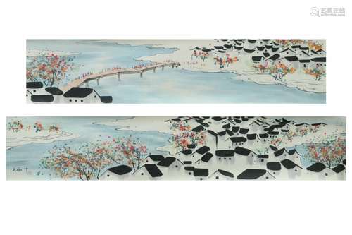 Chinese Ink Color Scroll Painting