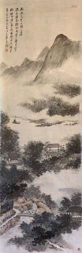 Chinese Ink Color Landscape Painting