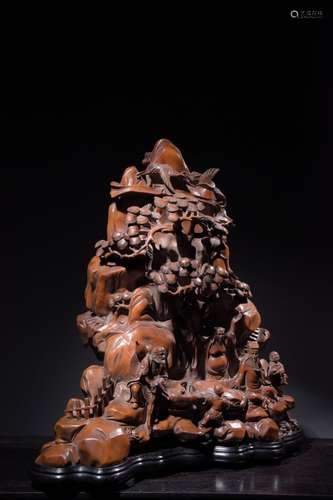 Chinese Huangyang Wood Carved Eight Immortals