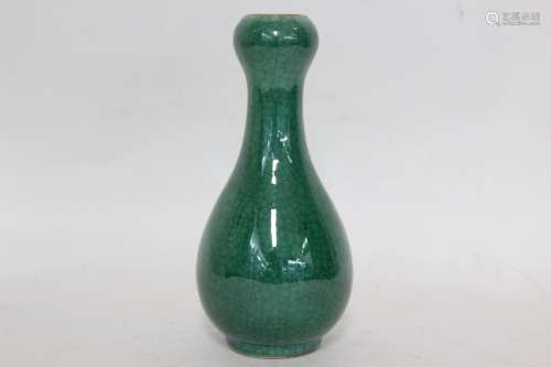 Chinese Green Glazed Porcelain Vase