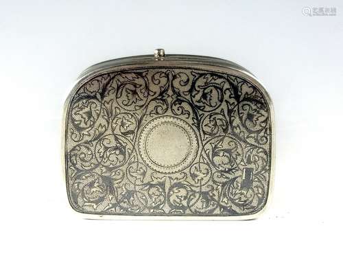 19C Russian Silver Niello Coin Purse