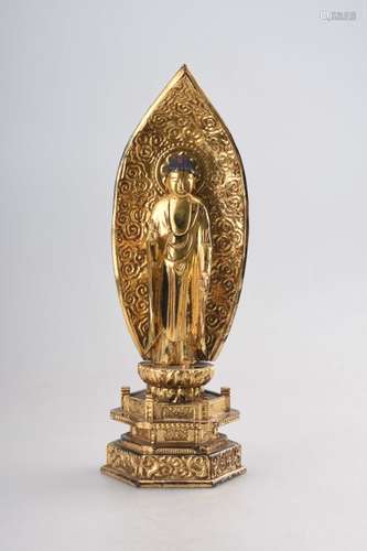 Chinese Lacquer Wood Buddha v