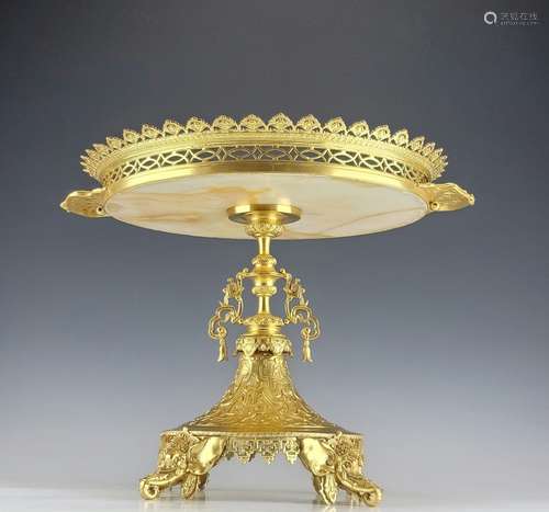 Lrg19C French Japanesque Gilt Bronze Tazza