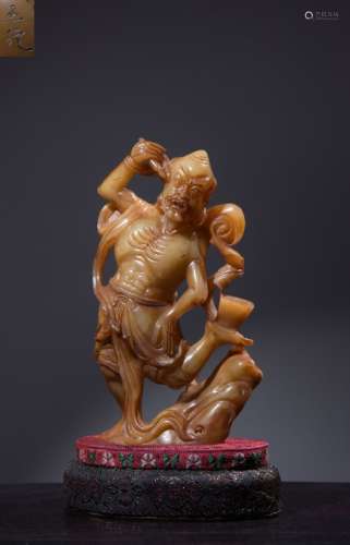 Chinese Soapstone Carved Kuixing figural