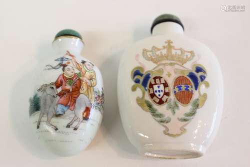 Two Chinese Famille Rose Snuff Bottles