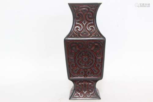 Chinese Red Cinnerbar Vase