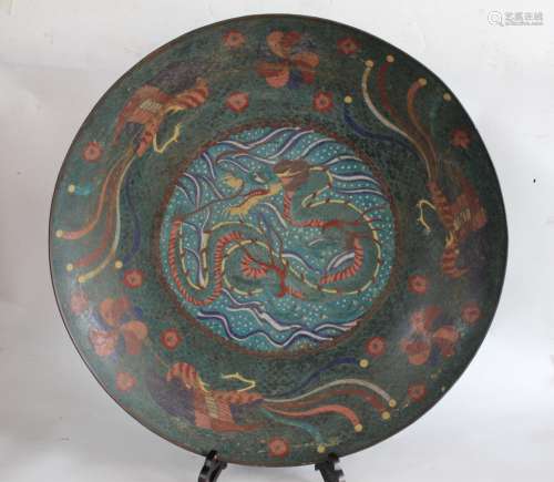Large Japanese Cloisonne Charger