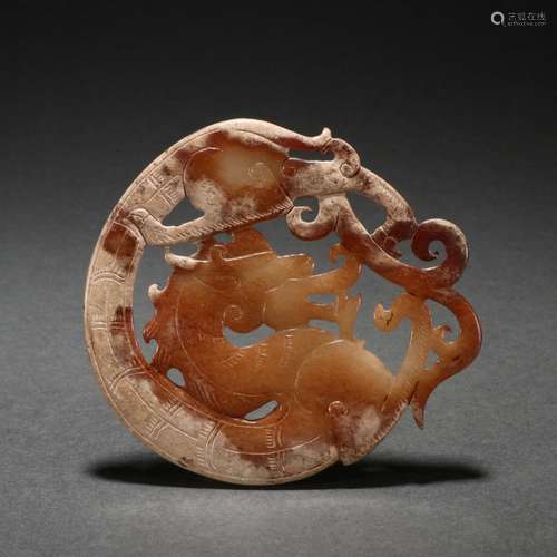 Jade carving with dragon pattern