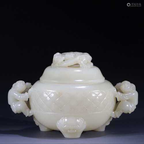 Hetian jade boy binaural stove