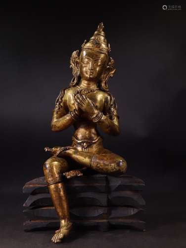 Gilt bronze statue of Guanyin