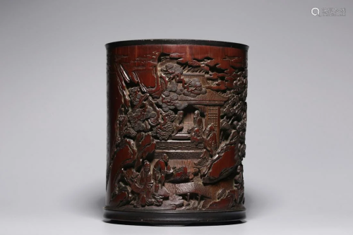 A Carved Bamboo Brushpot