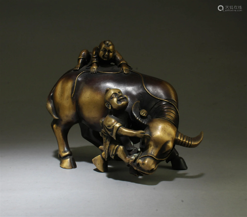 Chinese Bronze Buffalo Statue