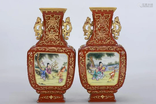 A Pair of Porcelain Vases