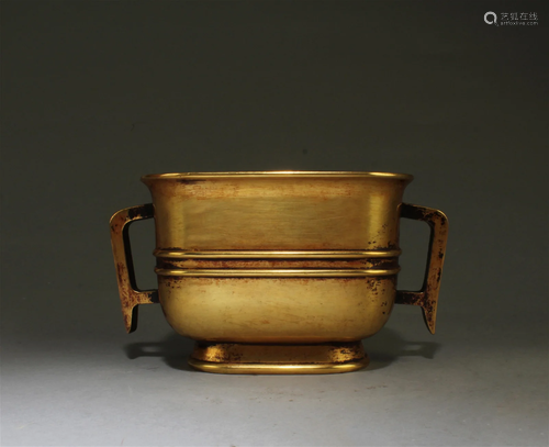 A Gilt Bronze Incense Burner