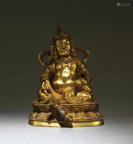 Chinese Gilt Bronze Bodhisattva Statue