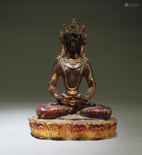 Chinese Peking Glass Bodhisattva Statue