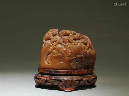 Chinese Carved Soapstone Ornament